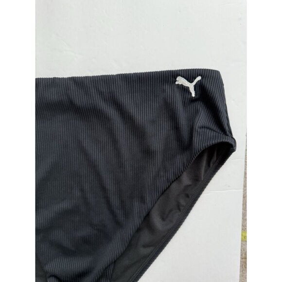 Puma Black High Waisted Ribbed Bikini Bottom Women's Plus Size XXL Beach Resort - Picture 6 of 7